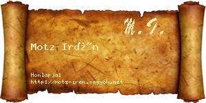 Motz Irén névjegykártya